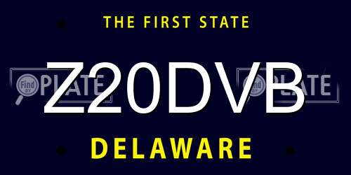 Z20DVB Delaware License Plate