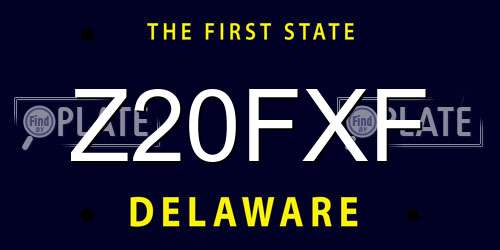 Z20FXF Delaware License Plate