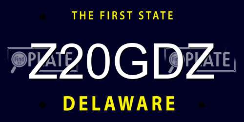 Z20GDZ Delaware License Plate