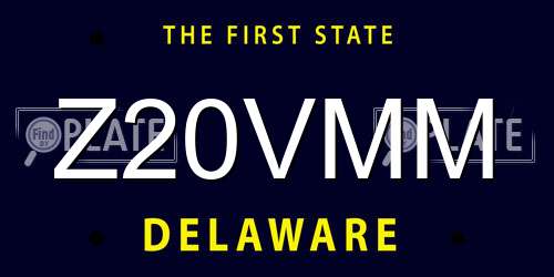 Z20VMM Delaware License Plate
