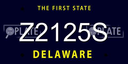 Z2125S Delaware License Plate
