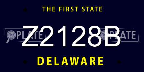 Z2128B Delaware License Plate