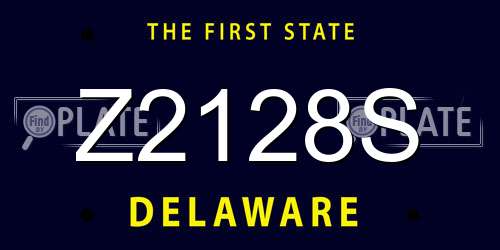 Z2128S Delaware License Plate