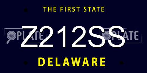Z212SS Delaware License Plate