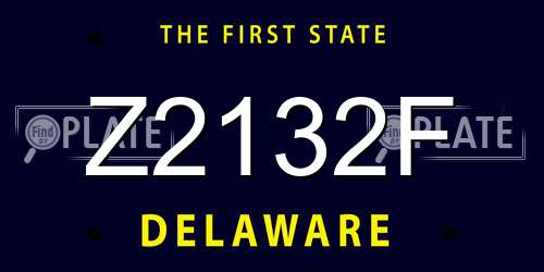 Z2132F Delaware License Plate