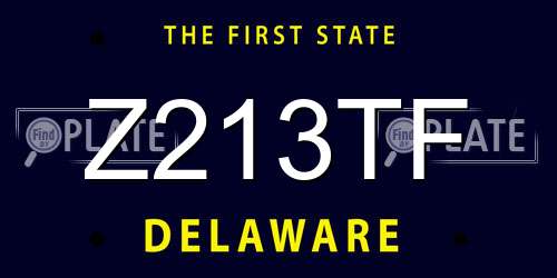 Z213TF Delaware License Plate