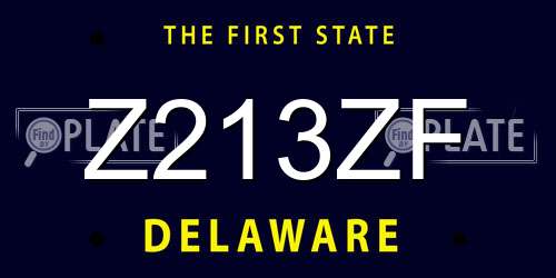 Z213ZF Delaware License Plate