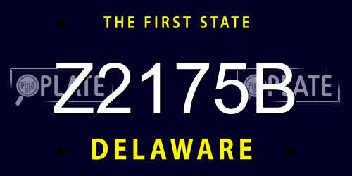 Z2175B Delaware License Plate