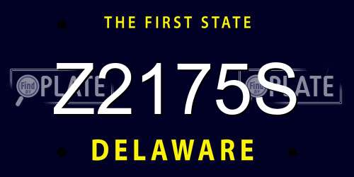 Z2175S Delaware License Plate