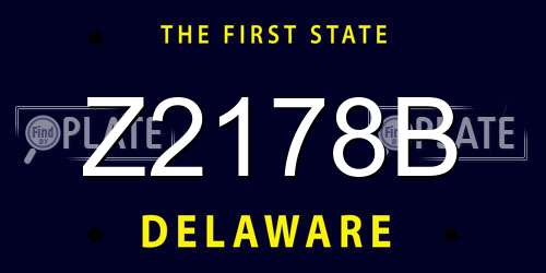 Z2178B Delaware License Plate