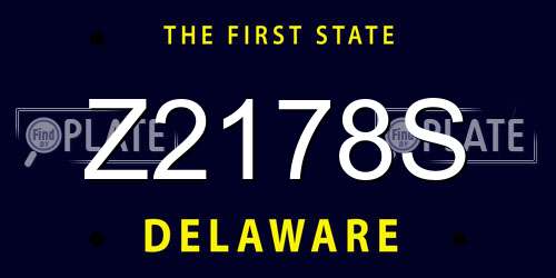Z2178S Delaware License Plate