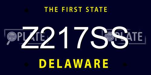 Z217SS Delaware License Plate