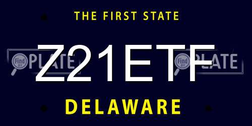Z21ETF Delaware License Plate