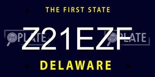 Z21EZF Delaware License Plate