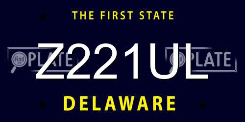 Z221UL Delaware License Plate