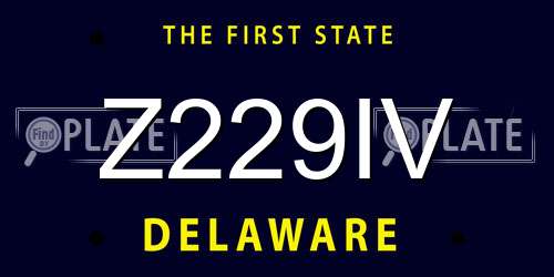 Z229IV Delaware License Plate