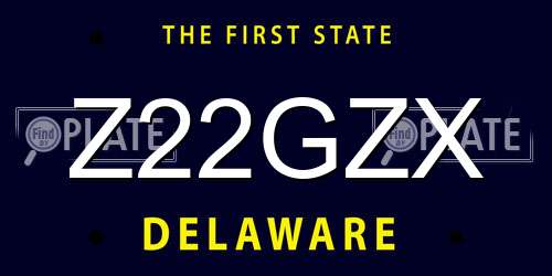 Z22GZX Delaware License Plate