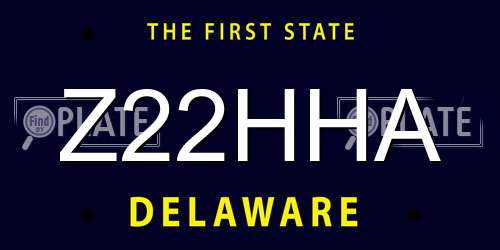 Z22HHA Delaware License Plate