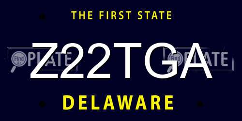 Z22TGA Delaware License Plate