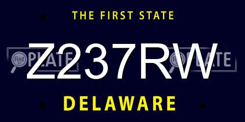 Z237RW Delaware License Plate