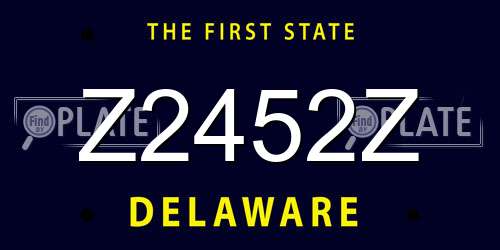 Z2452Z Delaware License Plate
