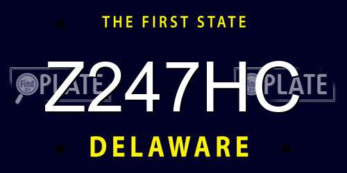 Z247HC Delaware License Plate