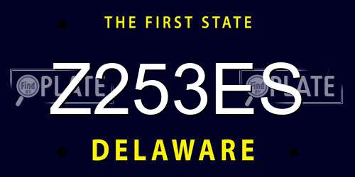 Z253ES Delaware License Plate