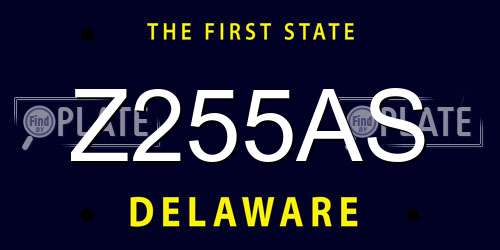 Z255AS Delaware License Plate