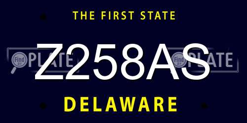 Z258AS Delaware License Plate