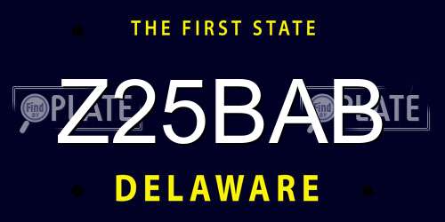 Z25BAB Delaware License Plate