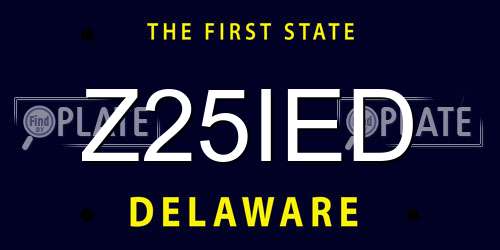 Z25IED Delaware License Plate