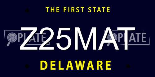 Z25MAT Delaware License Plate