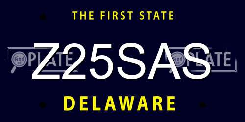 Z25SAS Delaware License Plate