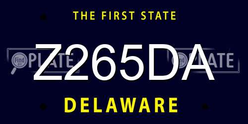 Z265DA Delaware License Plate