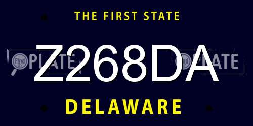 Z268DA Delaware License Plate