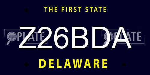 Z26BDA Delaware License Plate