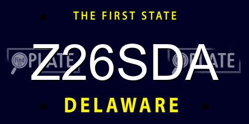 Z26SDA Delaware License Plate