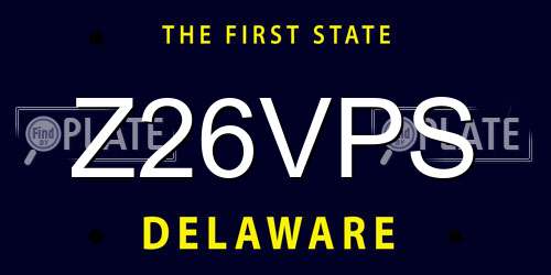 Z26VPS Delaware License Plate