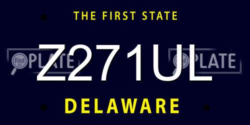 Z271UL Delaware License Plate