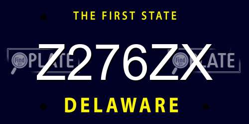 Z276ZX Delaware License Plate