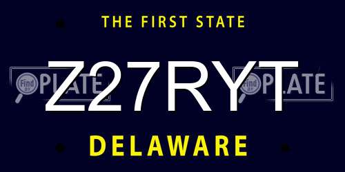 Z27RYT Delaware License Plate