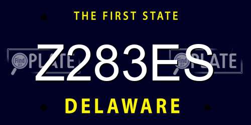 Z283ES Delaware License Plate