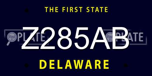 Z285AB Delaware License Plate