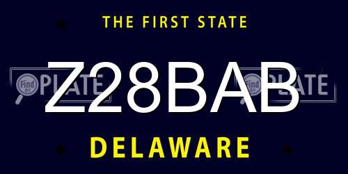 Z28BAB Delaware License Plate