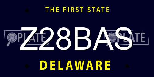 Z28BAS Delaware License Plate