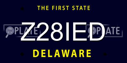 Z28IED Delaware License Plate