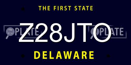 Z28JTO Delaware License Plate