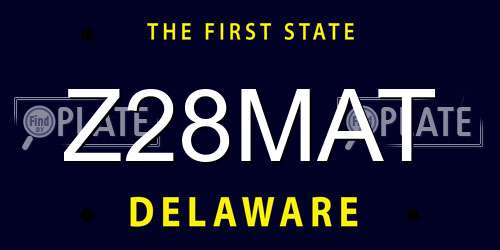Z28MAT Delaware License Plate