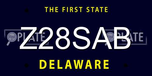 Z28SAB Delaware License Plate