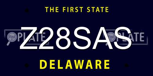Z28SAS Delaware License Plate